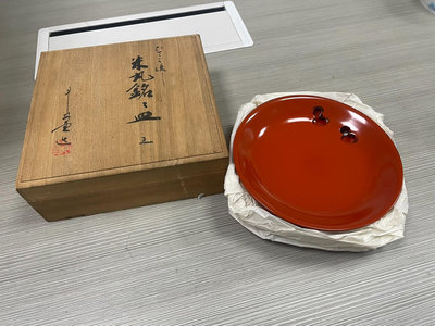 日本回流 漆器 平安堂 朱漆 茶托 杯托 干果碟 水果碟 水
