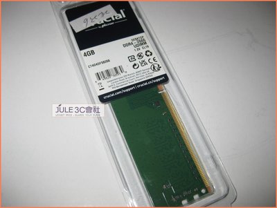 JULE 3C會社-美光Crucial DDR4 2666 4GB 4G 單面/終保/CT4G4DFS8266 記憶體