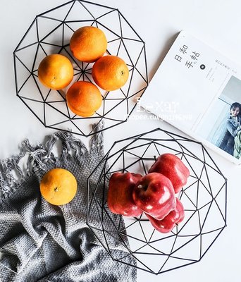 北歐簡約創意鐵藝鏤空水果籃客廳桌面家用果盤零食盤收納籃