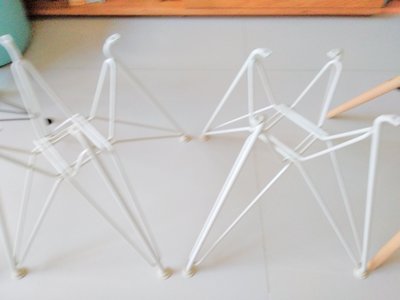 二手真品 議價 Herman Miller Eames 白色 鐵腳 鍍 wire DSR 玻璃纖維 鐵塔 Eiffel