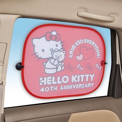 【翔浜車業】SEIWA KT461 HELLO KITTY 40週年紀念 車用側窗遮陽板 隔熱板(抗UV)