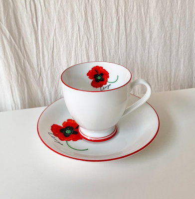 Kenzo高闐賢三紅色花卉咖啡杯