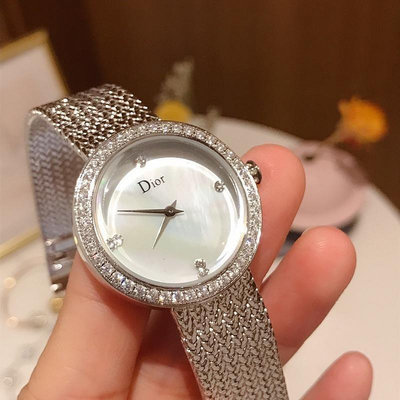 直購#選店家實拍迪奧Dior高級珠寶手錶系列 白鑽點綴女士腕錶 經典百搭款 直徑325mm 瑞士機芯女錶 防水時尚潮流