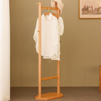 櫻桃木衣架落地臥室實木窄北歐復古家用掛衣架玄關客廳簡約衣帽架