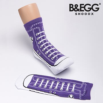『現貨』24HR出貨 男襪 女襪 B&EGG鞋型襪 Tulipa紫色帆布鞋襪