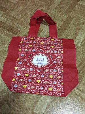 ANNA SUI 安娜蘇 華麗薔薇提袋 購物袋 環保袋 手提袋 紅色一只 尺寸17x24x19cm 手把約13cm