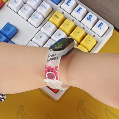 gaming微小配件-適用於 Amazfit Smart band 7 / Redmi 手環 2 透明卡通腕帶 時尚ins可愛風 錶帶 替換帶-gm