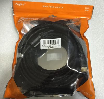 ㊣Fujiei SU3305 1.4版 HDMI鍍金頭網編雙磁環傳輸線 10M㊣