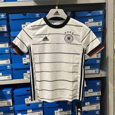 KIKI精選 Adidas愛迪達足球短袖歐洲杯兒童比賽服大童主場速干球衣EH6103