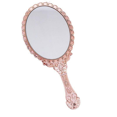 現貨 快速發貨隨身小鏡子創意復古花紋手柄化妝鏡化妝鏡子便攜花邊鏡手拿手持鏡