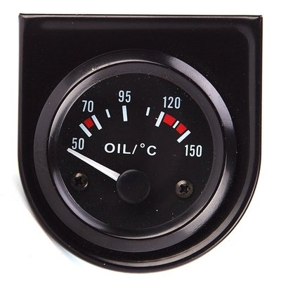 現貨熱銷-12V黑色汽車機油溫度表50-150度油溫表指針式儀表改裝儀表（規格不同價格也不同