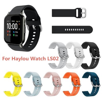 適用於 小米Haylou LS02手錶錶帶  華米米動青春版運動替換腕帶  活力款素色矽膠錶帶 時尚防水透氣錶帶20MM