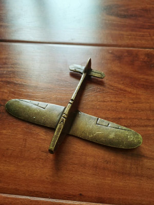 銅材質飛機模型老物件造型獨特品相如圖看好再拍