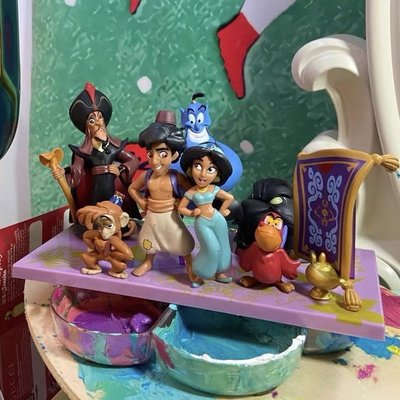 《瘋狂大賣客》迪士尼 Disney 天方夜譚 阿拉丁神燈 茉莉公主 精靈 艾格 阿布 賈方 魔毯 玩具 擺件 公仔 送禮 禮物 魔法 魔力 公主 可愛 療癒