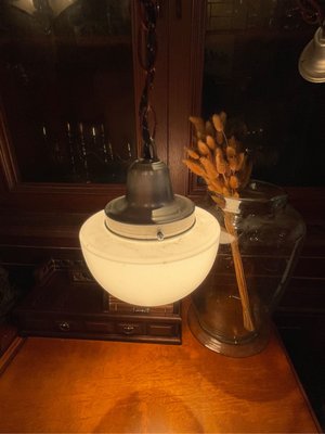 日本昭和時期圓球奶油吊燈 牛奶燈