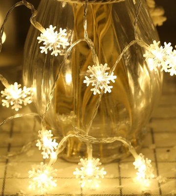 現貨～聖誕節款~雪花LED燈串 聖誕樹燈飾 裝飾燈 庭園裝飾燈 氣氛燈 禮物盒裝飾燈 房間佈置燈 雪花燈串