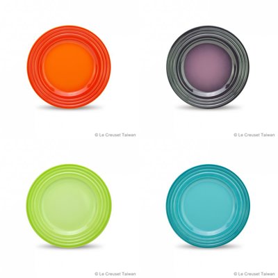 Le Creuset 瓷器沙拉盤/餐盤/水果盤/義大利麵盤25cm葡萄紫/火焰橘/奇異果綠 特價880元