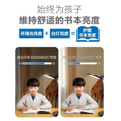 特賣-飛利浦軒坦護眼led臺燈國AA級兒童書桌學習專用入座感應學生寫字