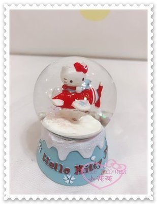 小花花日本精品♥ Hello Kitty  晴空塔 聖誕節雪球雪花球 耶誕水晶球  紅色飛機 11410300