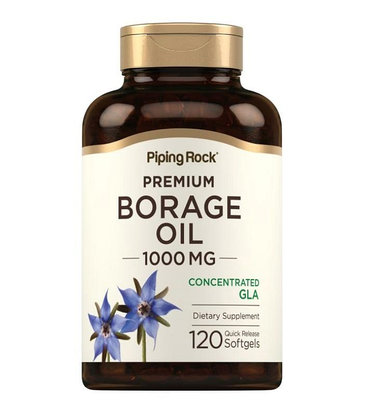 【活力小站】Piping Rock 新款 Borage Oil 天然琉璃苣油 大瓶划算裝 1000mg 120顆