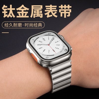 gaming微小配件-適用iwatch錶帶鈦金屬蘋果手錶se錶帶apple watch ultra錶帶8代7/6/5/4男士45mm49/44-gm