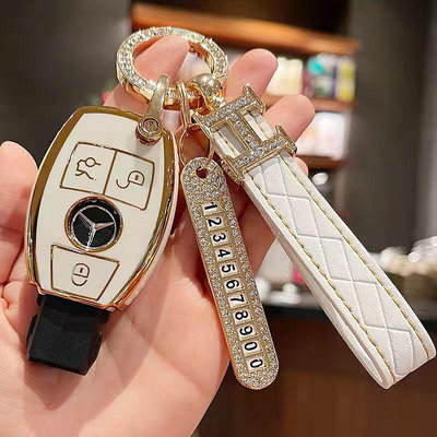 適用於Benz賓士鑰匙套CLA GLA GLK AMG GLC C C200 B200 S C E 級 汽車鑰匙扣鑰匙殼（滿599免運）