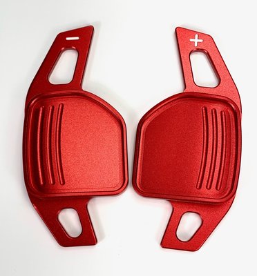一組 短版方向盤換檔撥片 鋁合金 紅色 無損安裝 for Audi 2011 A1 A3 A4 A5 汽車方向盤裝飾