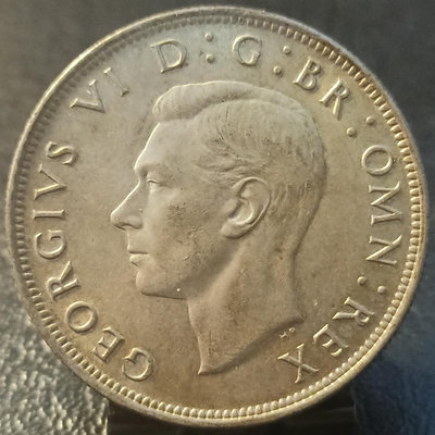 【二手】 英國1945年喬治六世半克朗銀幣，保證真品放心交易，僅供297 錢幣 紙幣 硬幣【經典錢幣】