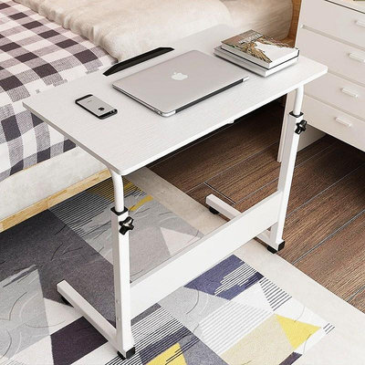 易升降電腦桌臺式可調節高度筆記本移動床邊桌長80CM寬50懶人書桌