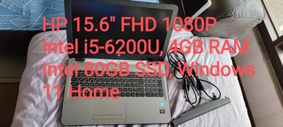 HP i5-6200U 15.6" FHD SSD AMD R5 獨顯 4GB 80GB SSD Windows 11 DVD 燒錄器 筆電 電腦 usb