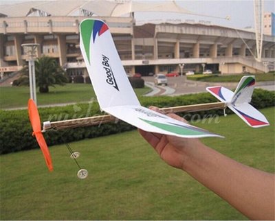 學生勞作 橡皮筋動力飛機航模競賽器材中小學生DIY拼裝手工製作模型玩具 台灣發貨