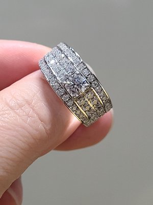 低調豪華40分925純銀鍍鉑金指環 鑲嵌莫桑鑽男士戒指滿鑽高級感仿真鑽石莫桑鑽寶特價優惠