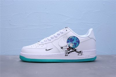 Nike Air Force 1 Earth Day 塗鴉 鴛鴦果凍底 皮革 休閒運動板鞋 男女鞋 CI5545-100