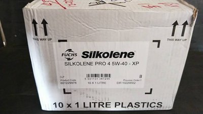 【FUCHS 福斯】Silkolene PRO 4 5W40 XP 4T、酯類全合成機油、10罐/箱【賽克龍】滿箱區