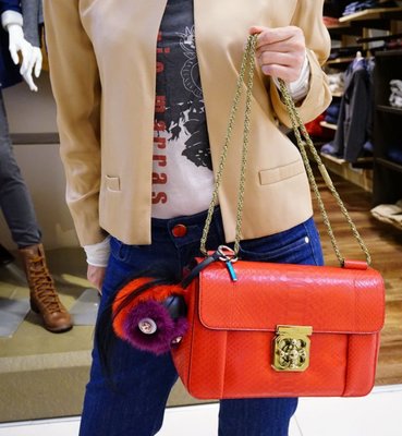Chloe 3S0816 Elsie handbag 大型鍊帶蟒蛇皮肩背包 B5M red 紅