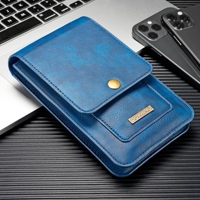GMO 現貨特價 2免運 Sony Xperia 1 VI 6代 10 VI 6代真皮翻蓋雙層腰包掛包手機保護套錢包情侶包 藍色