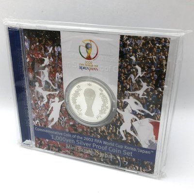【紀念銀幣】2002年日本/韓國 FIFA世界杯足球賽 千元純銀99.9%銀幣x31.1g*美品/附原廠盒
