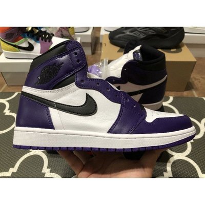 【正品】NIKE Jordan 1 “Court Purple" 喬丹 白紫 男 555088-500慢跑鞋