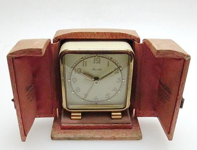 【timekeeper】  50年代德國製Mauthe方塊機械鬧鐘(硬殼收納盒)(免運)