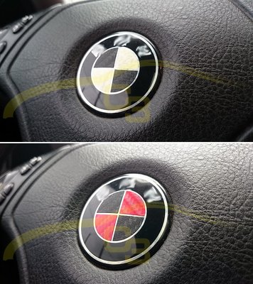 【C3車體彩繪工作室】BMW Logo 改色貼片 E46 方向盤 引擎蓋 後行李箱 貼紙 改裝車貼 內飾貼 改色貼 獨家