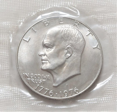 原光 未拆封 美品 1776~1976年 美國 獨立建國 200週年 艾森豪 早期 大型 1美元 纪念 s記 銀幣