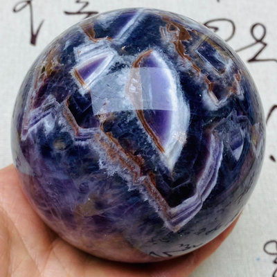 t512天然紫水晶球擺夢幻紫色水晶居家飾品，原石打磨，隨手一 水晶 擺件 原石【天下奇物】1341