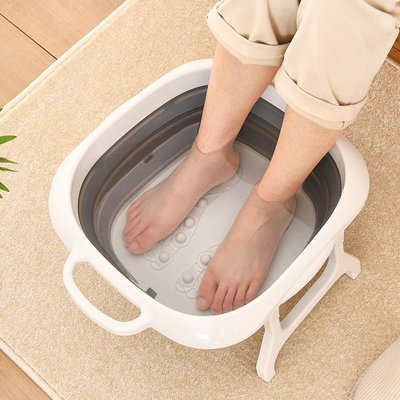 收納箱 日本折疊泡腳桶塑料洗腳盆伸縮旅行便攜式家用足浴盆按摩洗腳神器