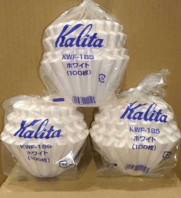 送【店專用計量匙】Kalita KWF-185 酵素漂白 波浪型濾紙/蛋糕型濾紙 2~4杯 100入