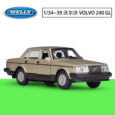 現貨汽車模型機車模型擺件WELLY威利1:34-36-39沃爾沃 VOLVO 240 GLT仿真合金成品汽車模型