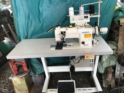工業縫紉機 日本制 JUKI雙針車 角縫電腦自動切線，後加拖輪， 適用，衣服，口袋丶被單丶帳篷