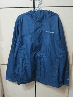 衣市藍~COLUMBIA OMNI-TECH 連帽防風運動外套 (L~深藍~) (211115)