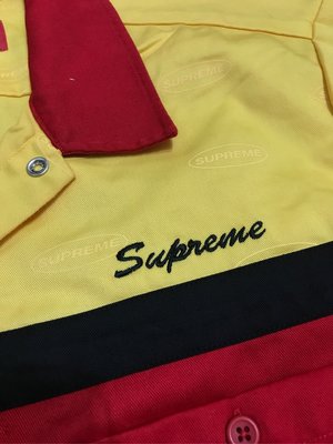 【款款】 Supreme 現貨 正品  Color Blocked Work Shirt 紅黃 工作衫