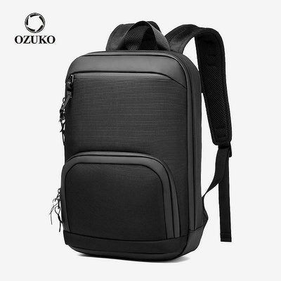 Ozuko 休閒男士 15.6 英寸筆記本電腦防水 USB 背包-寶藏包包