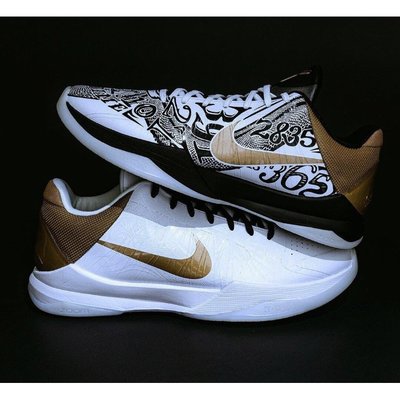 【正品】耐克Nike Kobe 5 Protro Big Stage 黑白金 籃球 步 現貨CT8014-100慢跑鞋